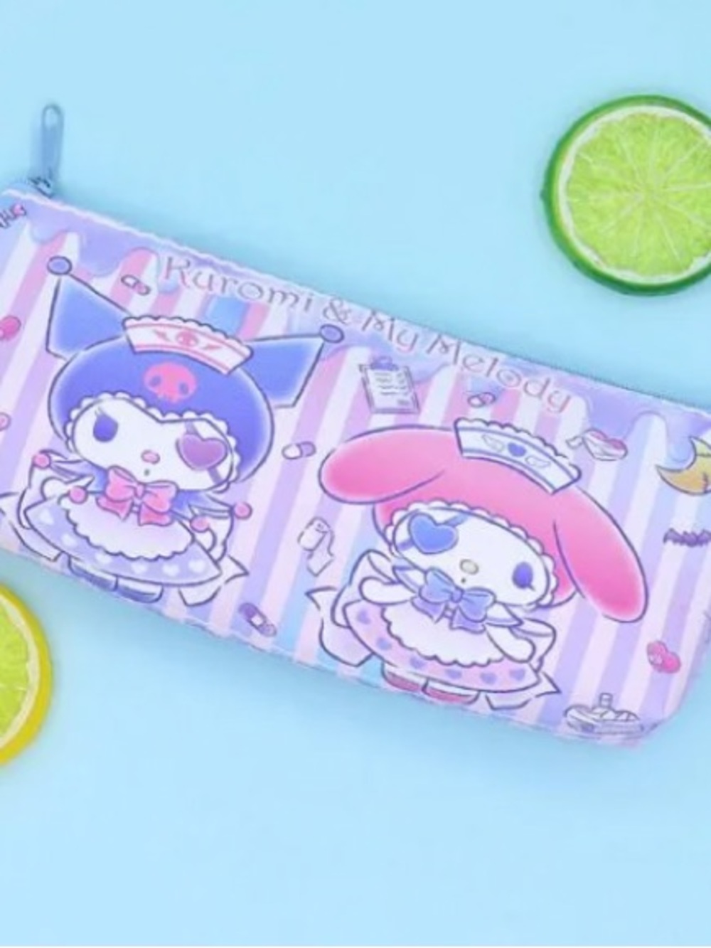 Sanrio Kuromi & My Melody Pencil Case - Pastel Purple & Pink
